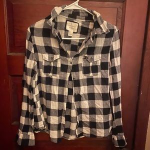 Navy Blue and White Flannel shirt